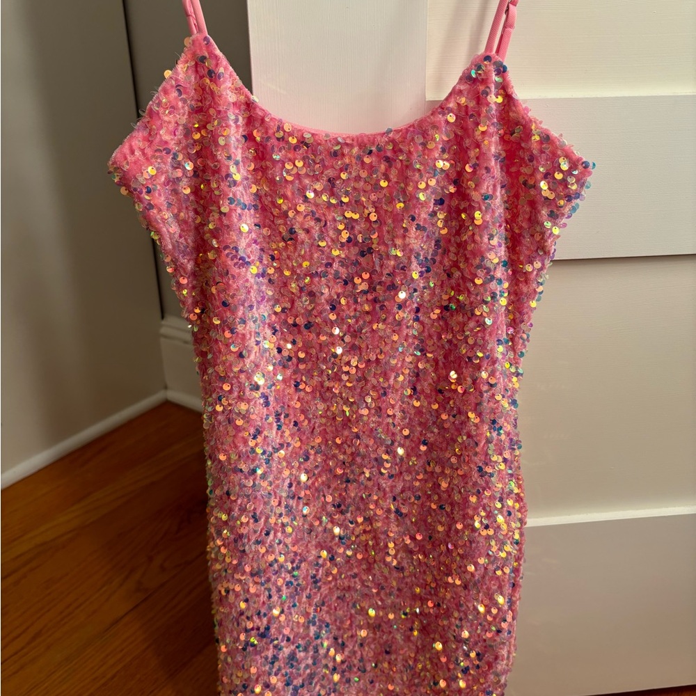 Lucy in the Sky pink sparkly dress size XS